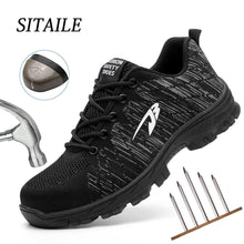 Load image into Gallery viewer, Dropshipping Puncture-Proof Safety Shoes Indestructible Non-slip Steel Toe Work Shoes Outdoor Breathable Men Shoes