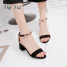 Load image into Gallery viewer, 2019 Sandalias femeninas high heels Autumn Flock pointed sandals sexy high heels female summer shoes Female sandals mujer s040
