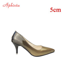 Load image into Gallery viewer, Aphixta Pointed Toe Women Thin Heel Shoes 10cm Heels Pointed Toe Patent Leather Wedding Party Shoes Woman Big Size 48
