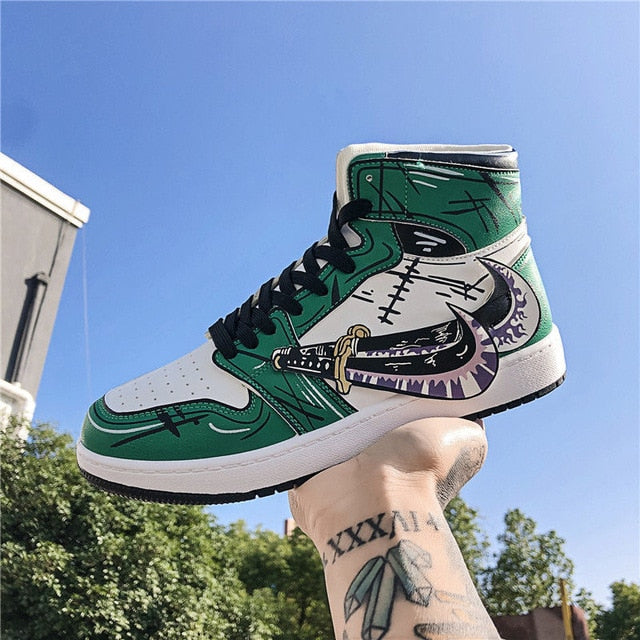 Japanese anime one piece shoes luffy Roronoa Zoro Man women boy cartoon sports shoes birthday present