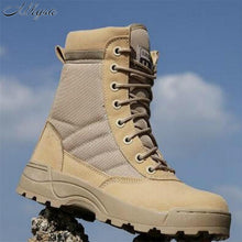 Load image into Gallery viewer, Mhysa 2018 Men Desert Tactical Military Boots Mens Work Safty Shoes SWAT Army Boot  Zapatos Ankle Lace-up Combat Boots S831
